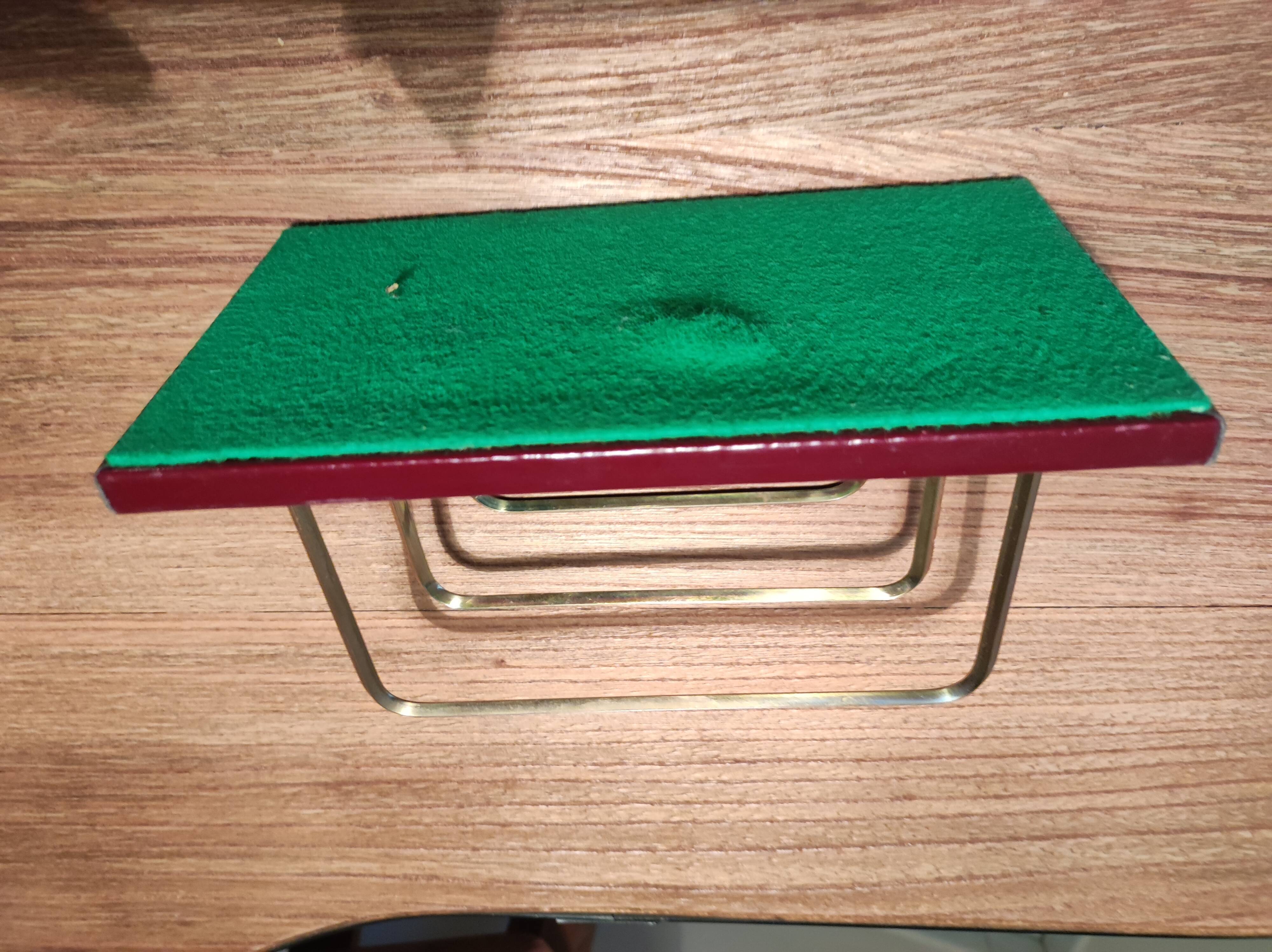 Letter holder sorter mail office leather quilted vintage brass