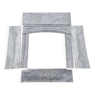 White Carrara marble fireplace