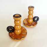 Pair of ceramic candle holders 1950