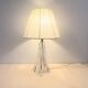 Vintage daum france 1960 crystal lamp base with pleated shade