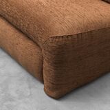 Modular 2-seater sofa in brown fabric, 1970s vintage modernism