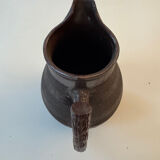 Large antique ceramic pitcher with glazed finish (sculpted stoneware) 1950