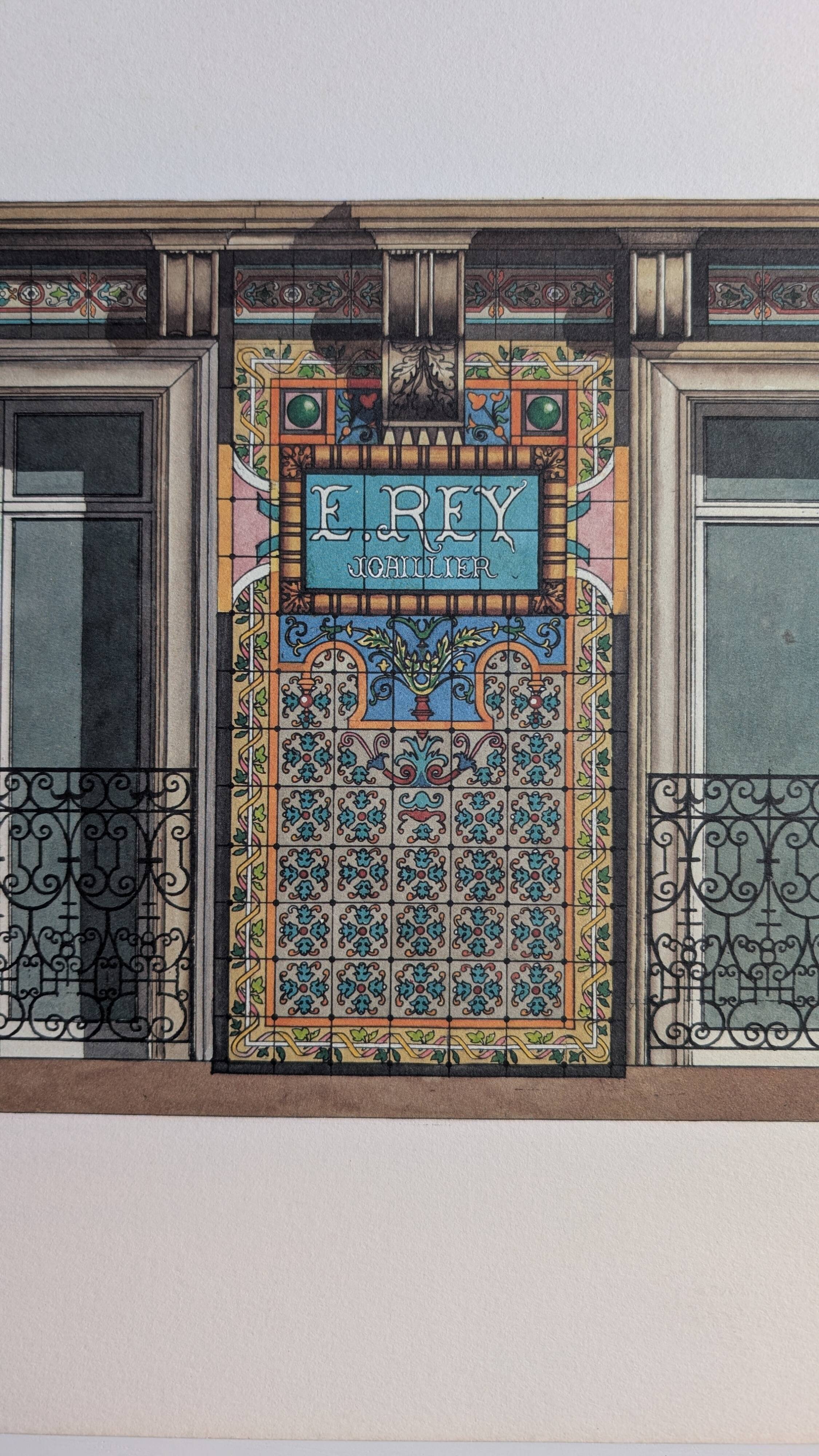 Lithographie "E. Rey Joaillier" – Catherine d'Ortoli