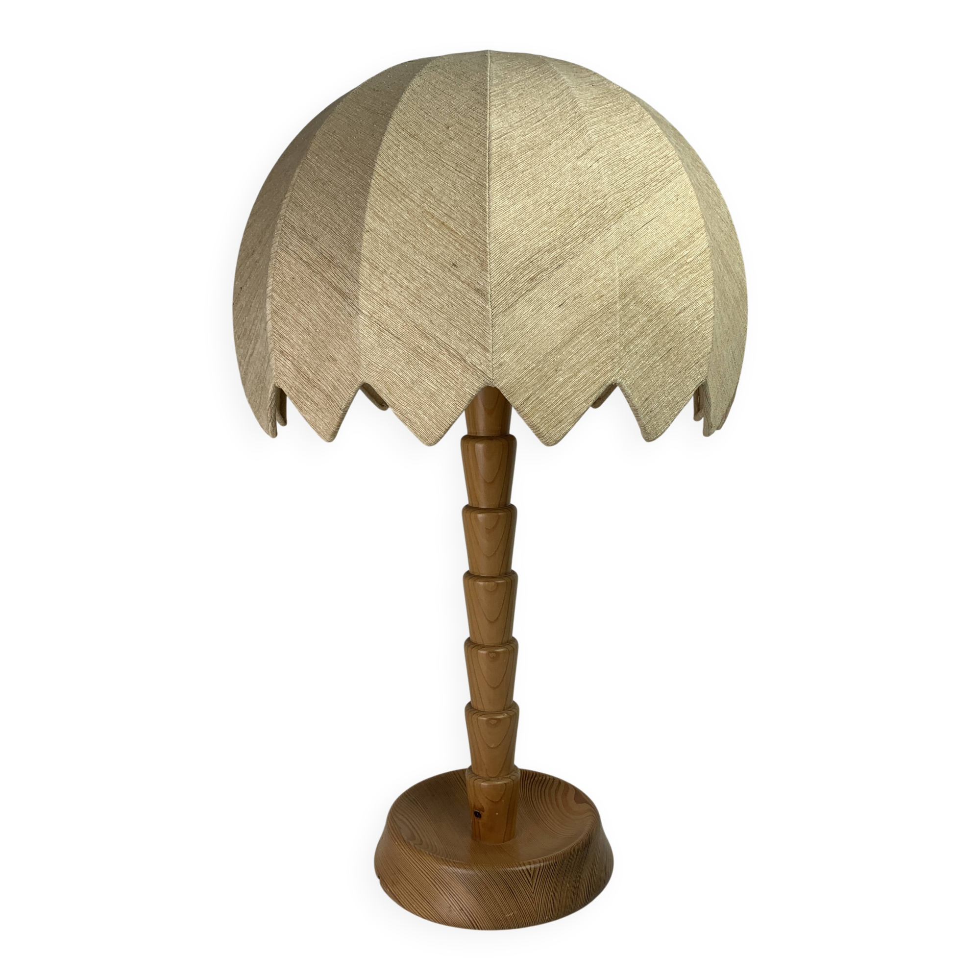 XL pine palm table mushroom lamp by Temde Switzerland, 1970s