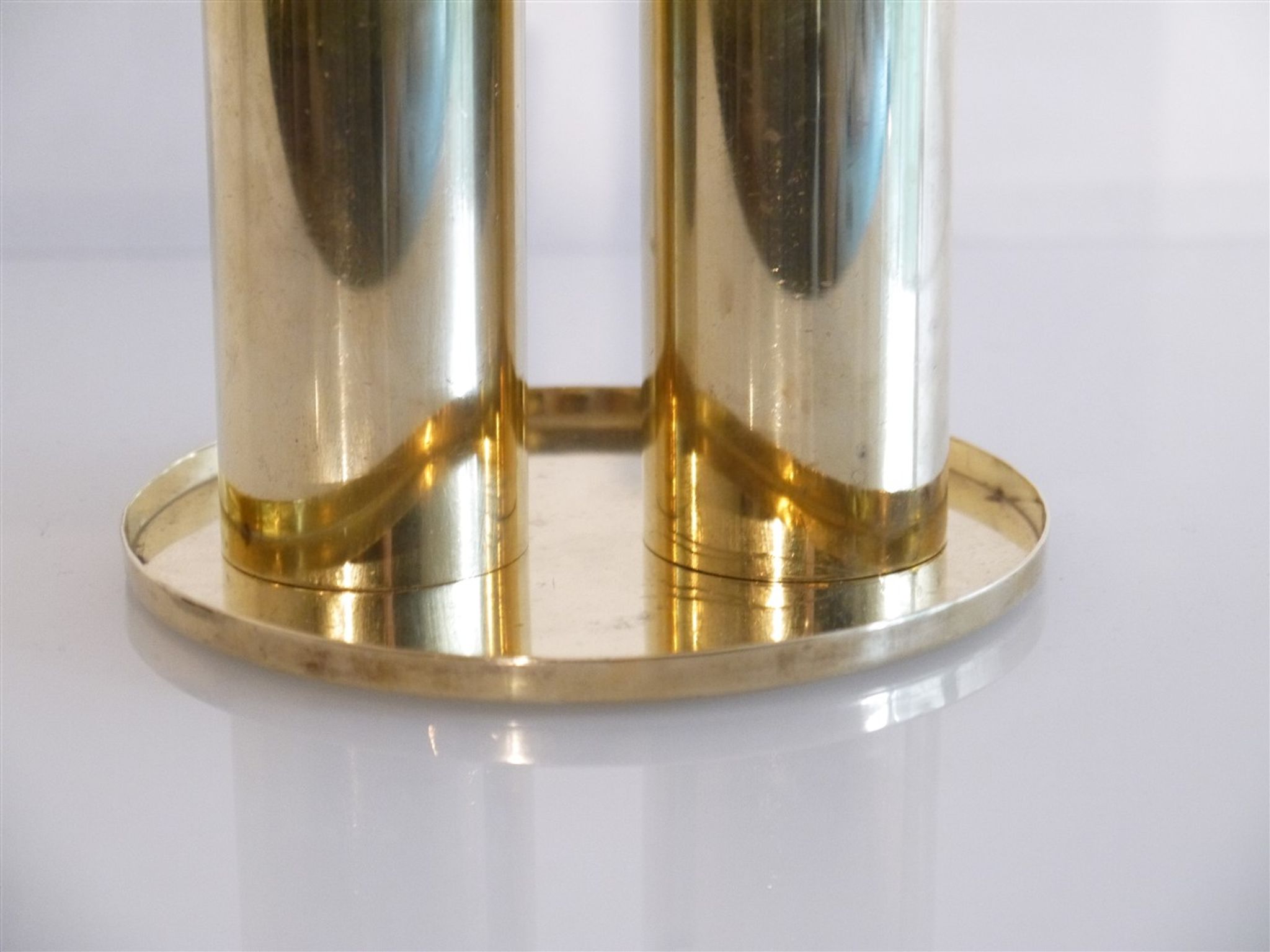 Pair of 1970 Scandinavian brass candlesticks