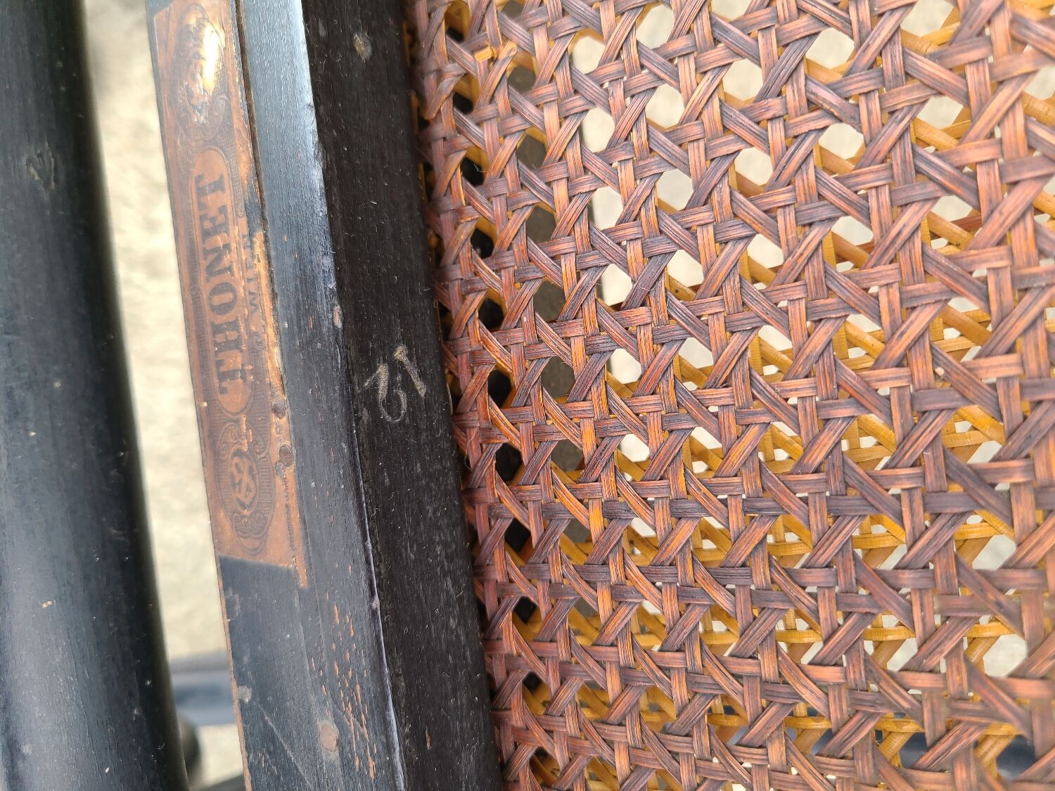 Thonet canngage lounge chair and bent beech wood circa 1900