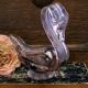 Mid-century Murano glass multicolored swan