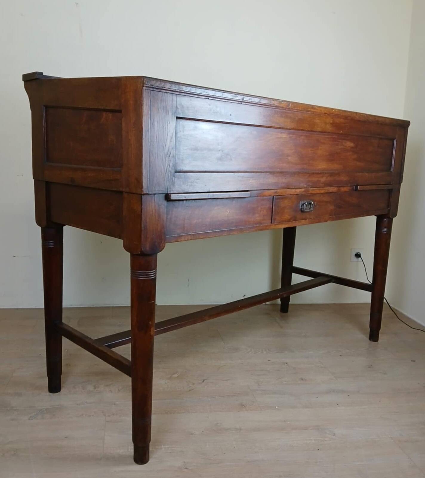 Very rare Napoleon III period system desk in solid oak circa 1850 stamped Stolzenberg