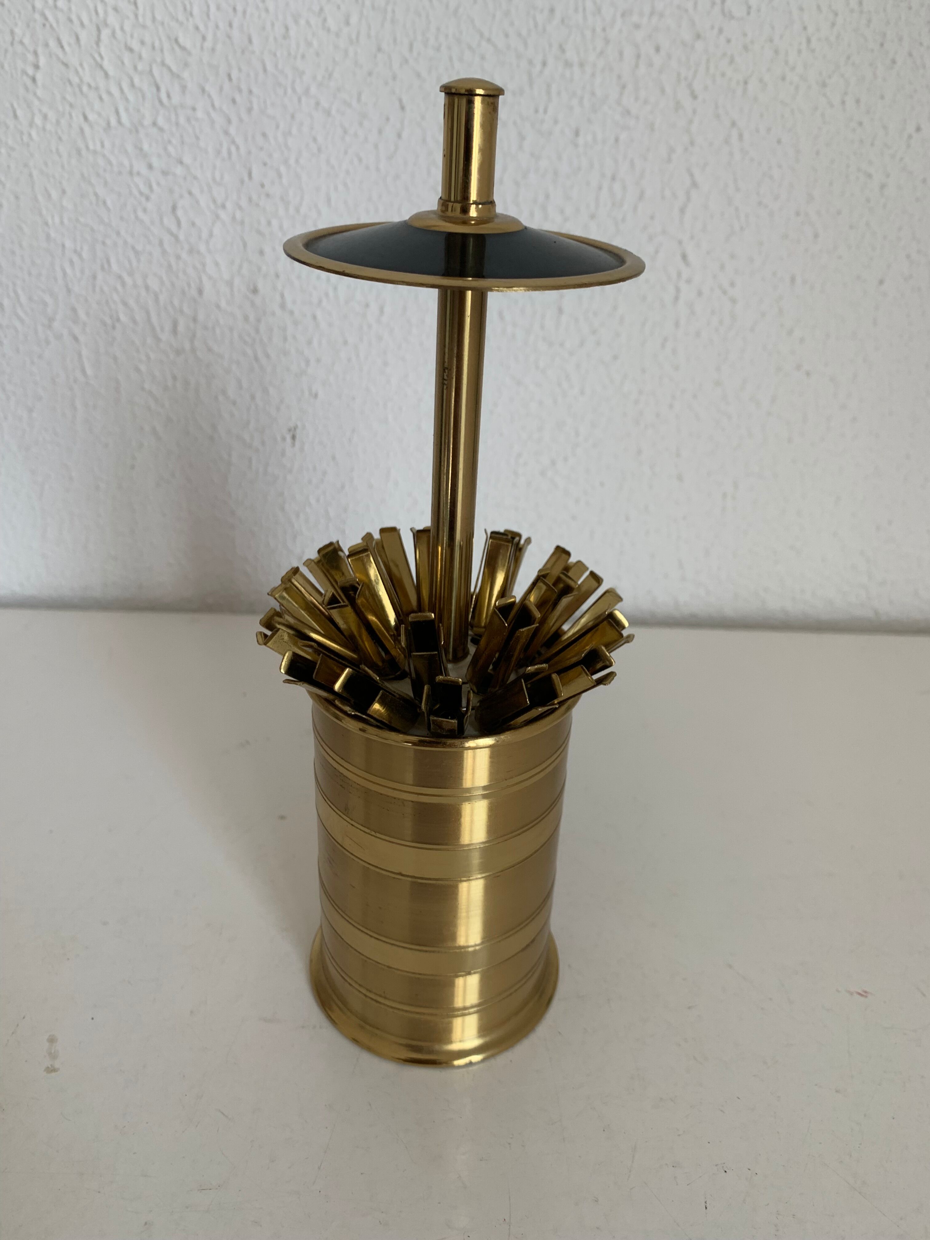 Vintage cigarette holder 1960 golden dispenser box - 14 x 7 cm