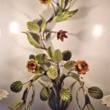 Wall lamp in colored flower sheet metal