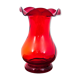 Red Silesia Rustica vase, designed by L. Fiedorowicz, HSG Ząbkowice, 1960s