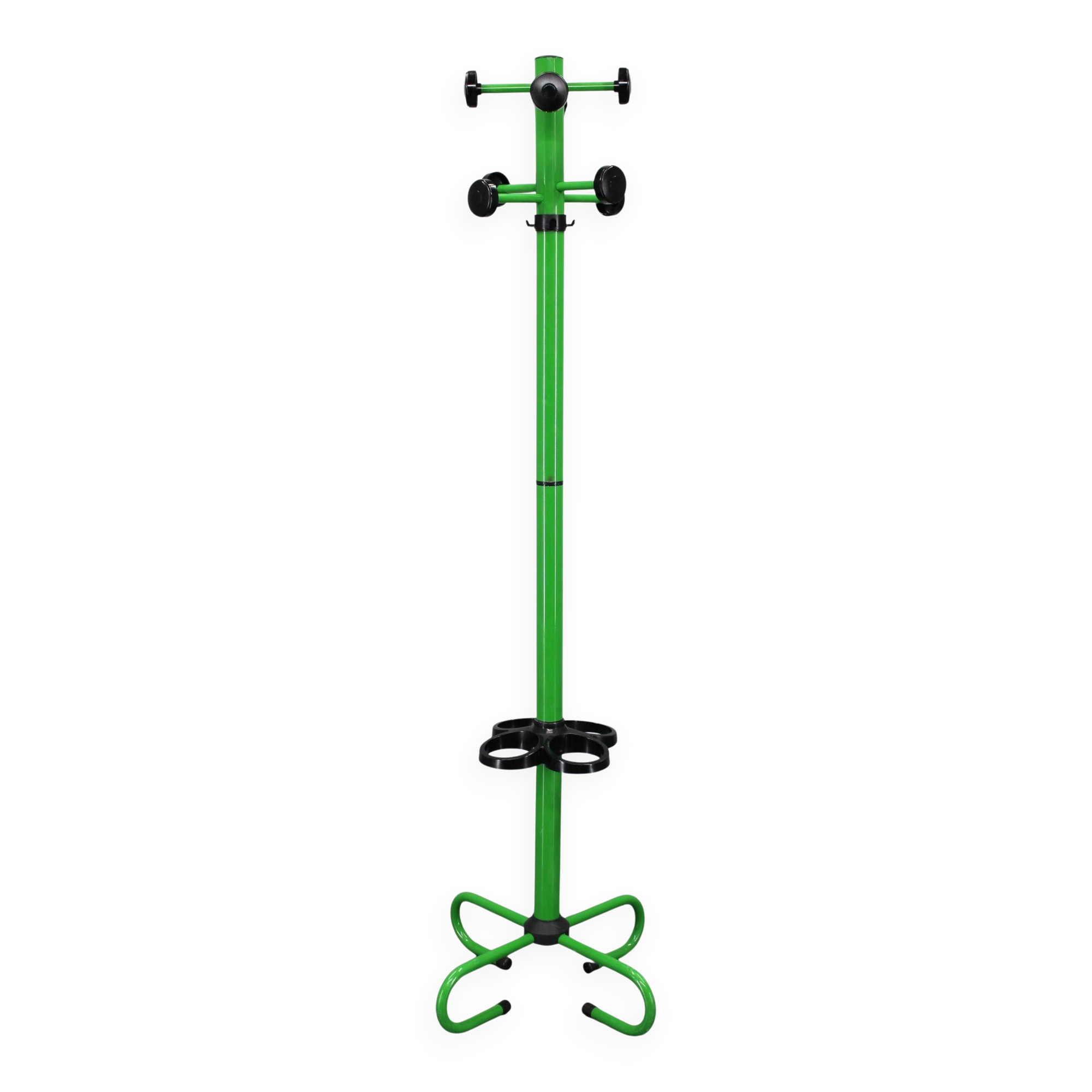 Porte-manteau italien en métal laqué des années 1970 avec porte-parapluie