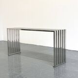 Eichholtz Carlisle console in polished stainless steel
