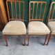 Serie de 4 chaises directoire en marqueterie et merisier