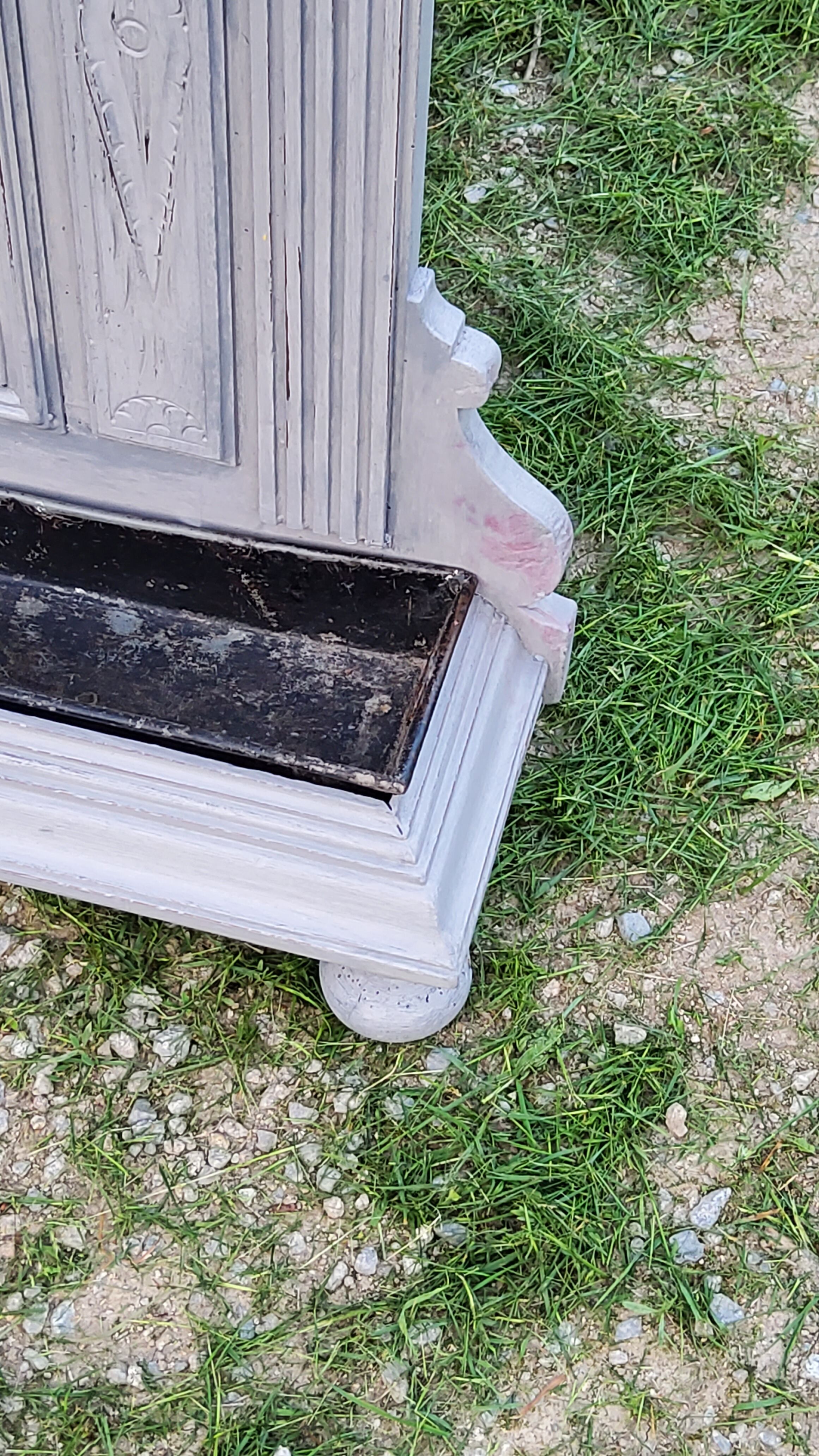 1900s coat rack patina gray mirror brass hooks