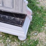 1900s coat rack patina gray mirror brass hooks