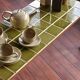 Vintage coffee table green tiles