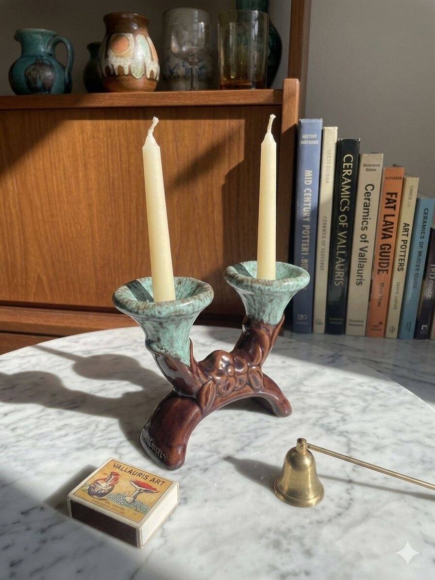 Chandelier double ceramic Vallauris