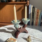 Chandelier double ceramic Vallauris