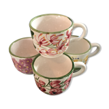 Lot of 4 flowery cups