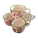 Lot of 4 flowery cups