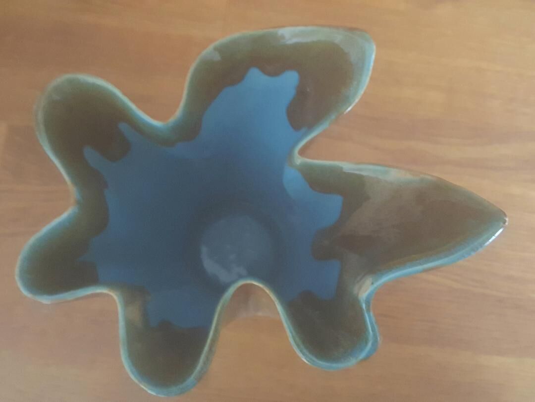 Vintage vase draped shape in flamed sandstone