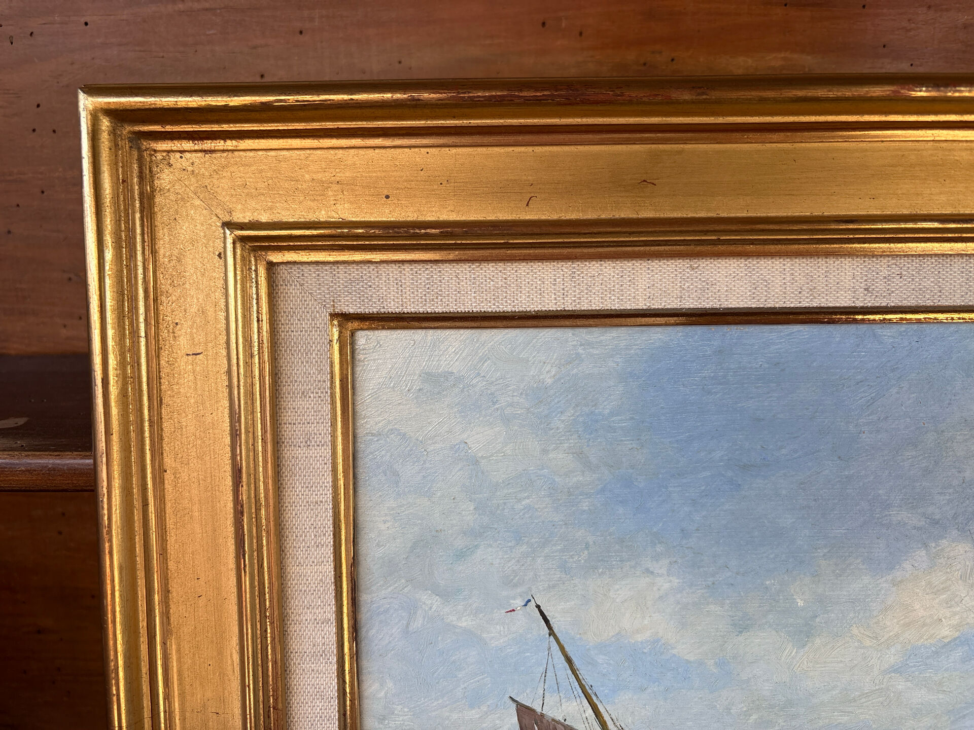 Painting signed Gérard Roux known as "Rouxe" – Scene of a Normandy beach