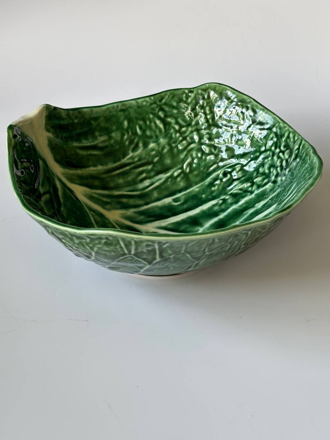 Cabbage leaf salad bowl with slip