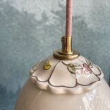 Beige ceramic lamp and decorative bowl