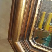 Mirror exotic wood patinated gold 1970