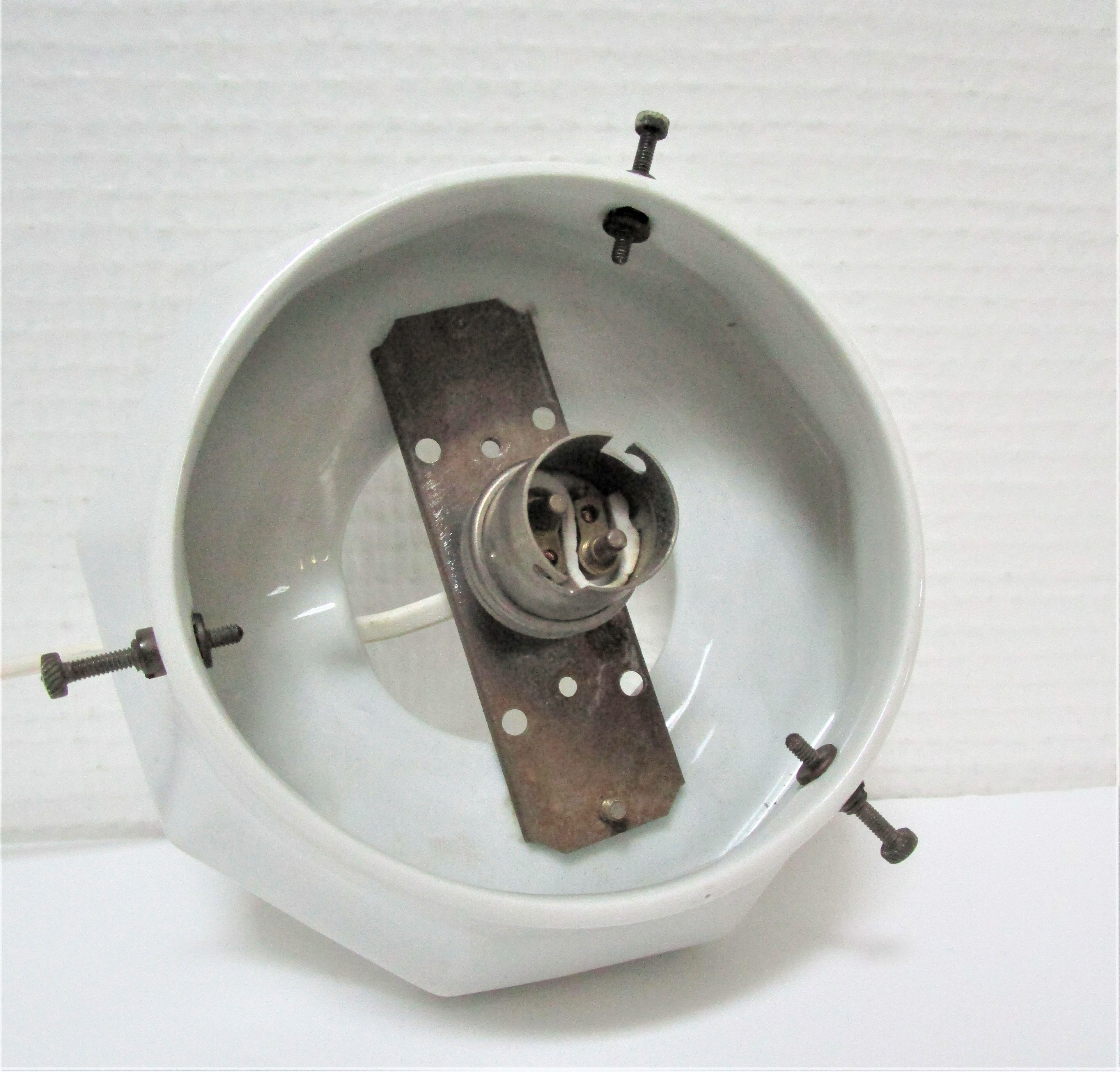 Porcelain ball lamp and art deco style glass