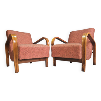 Fauteuils en Hêtre par Karel Kozelka & Antonin Kropacek, 1940s, Set de 2