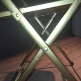 Set of four folding metal and velvet chairs