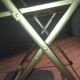 Set of four folding metal and velvet chairs