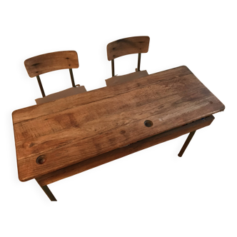 Antique double school desk