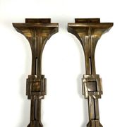 Italian Deco Style Wall Lamps in Bronze attributed to Banci, 1970s, Set of 2