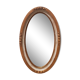 Large oval mirror with bevelled ice in stucque and wood decorated with flowers