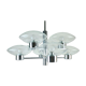 1970s kaiser 8-light PENDANT LIGHT chandelier chrom and clear glass