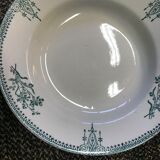8 earthenware plates in St Amand earthenware with plant motif