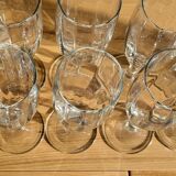10 flûtes à champagne vintage en verre à facettes