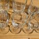 10 vintage champagne flutes in faceted glass