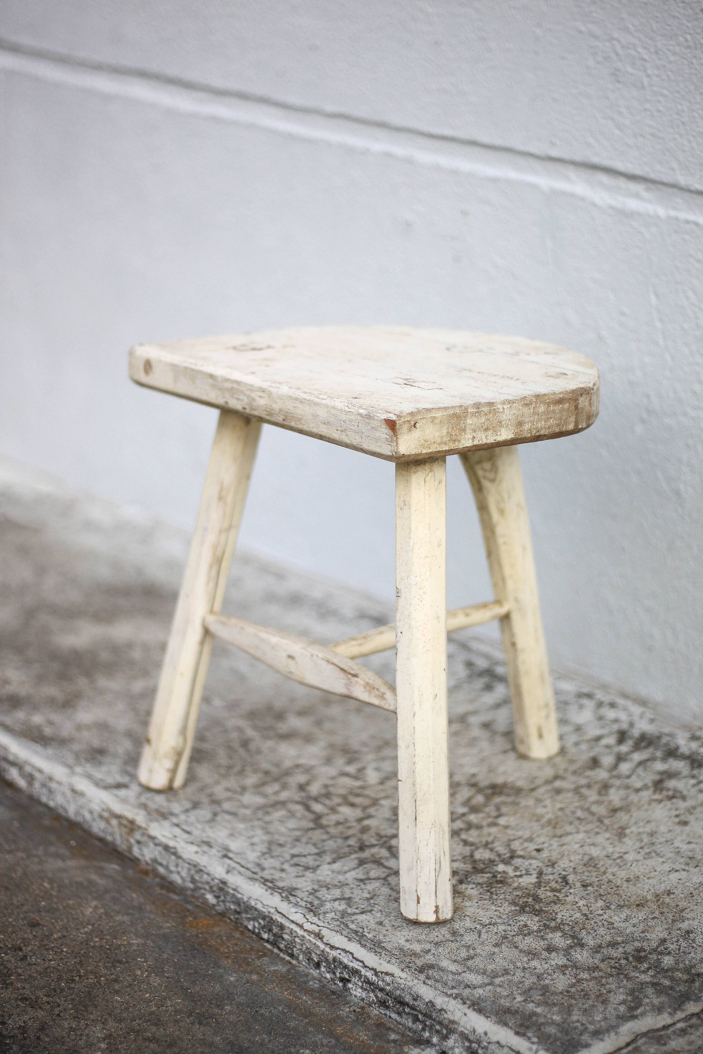 Tripod stool, wooden stool, milking stool, antique stool