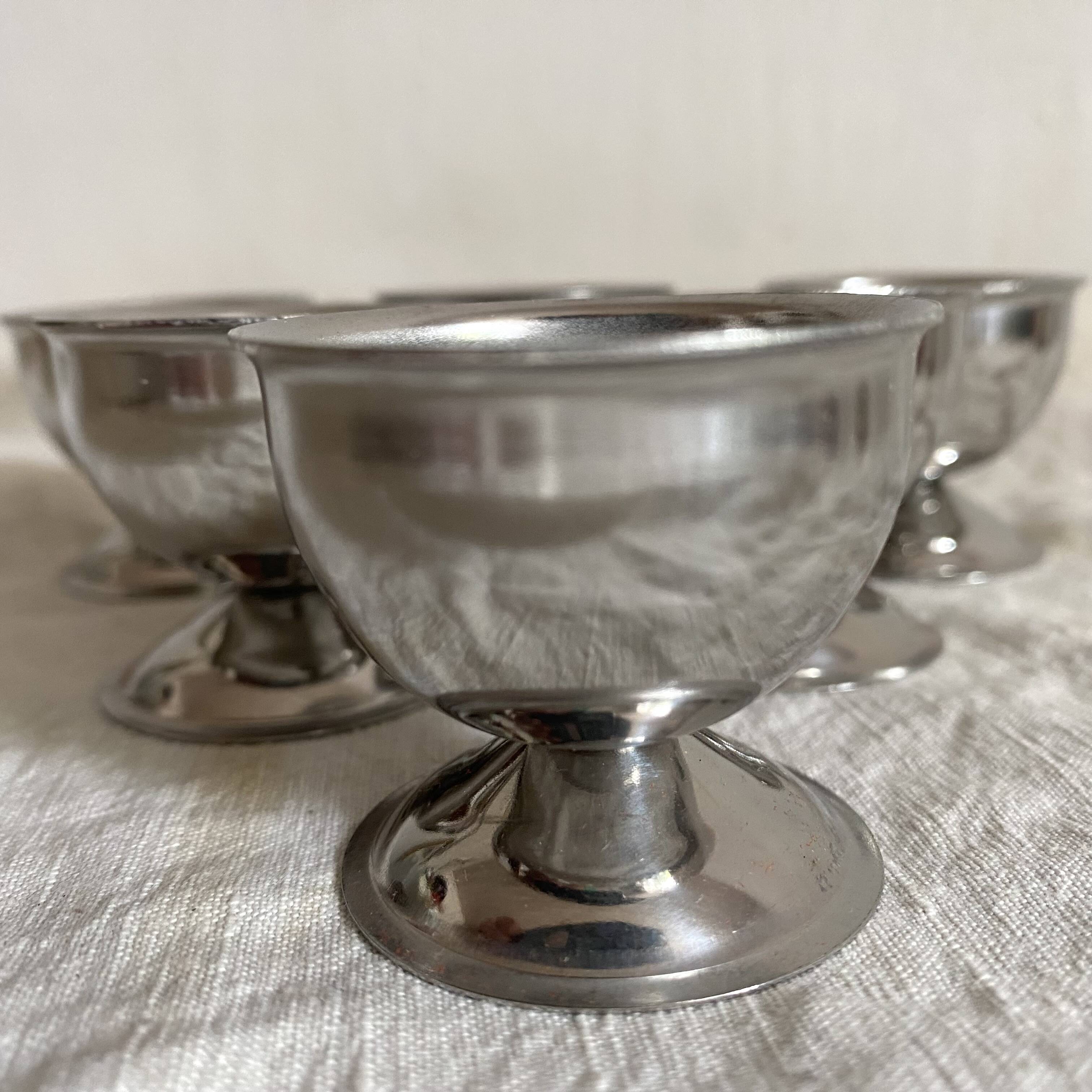 Set of stainless steel egg cups by Guy Degrenne