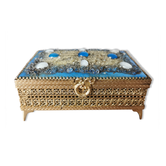 Boîte à bijoux émaux et métal doré