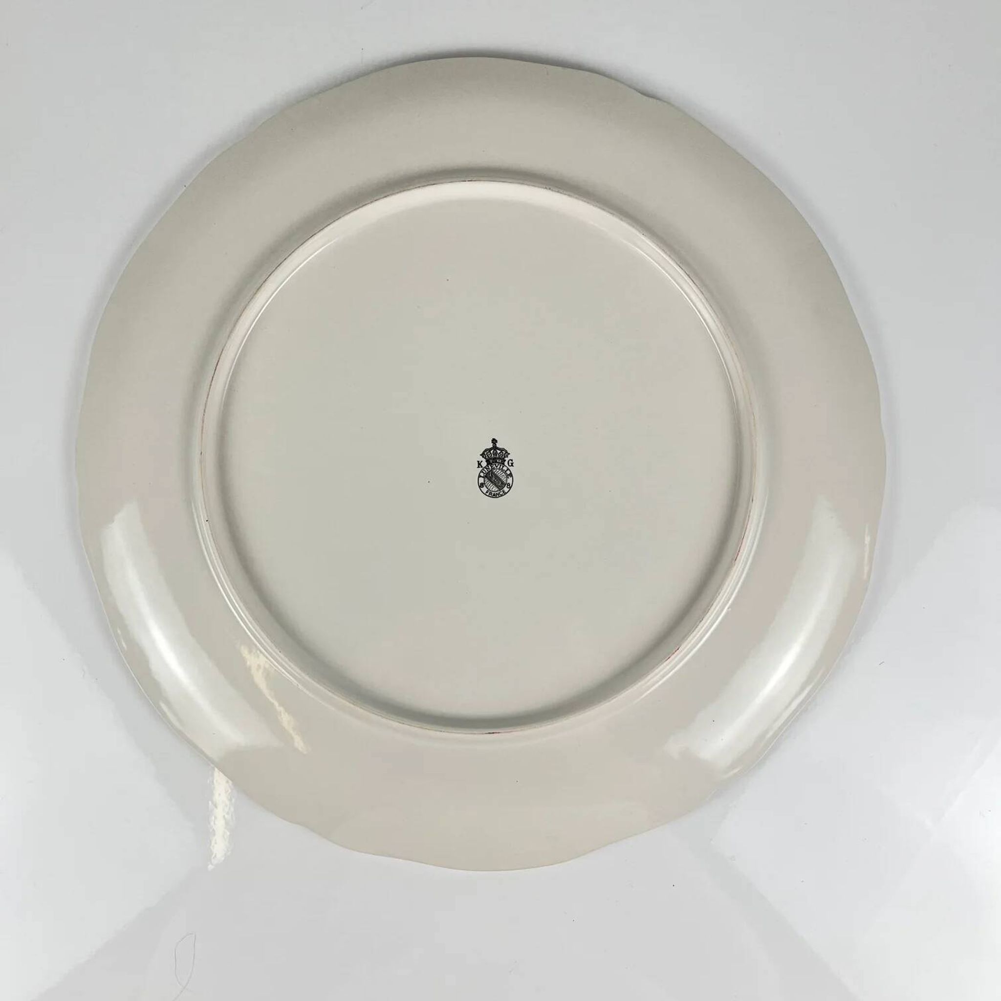 Plat à gâteau KG Lunéville, modèle "Réverbère", motif tulipe