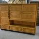 Solid oak wardrobe by Guillerme et Chambron and ceramic by Danikowski 1950s