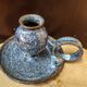 Pair of speckled glazed ceramic candle holders rat of the cellar