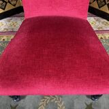 Chauffeuse époque Napoléon III velours rouge