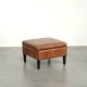 Ottoman, pouf en cuir de mouton cognac