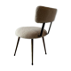 Low seat in metal and white boucle fabric.